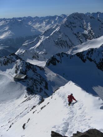 Gratabstieg von der Schaufelsitze