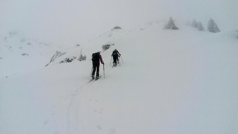 Abflachung vor dem Gipfel