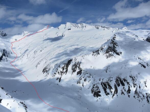 Route zum Gr.Geiger vom Rostocker Eck gesehen