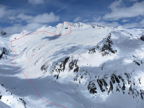 Route zum Gr. Happ vom Rostocker Eck gesehen