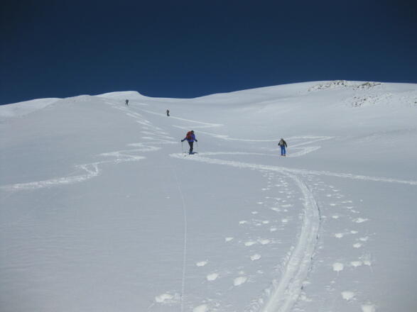 Endlose Hänge auf der Südflanke.