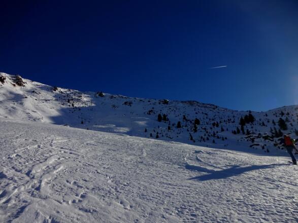 Der steile Hang ist zu begehen