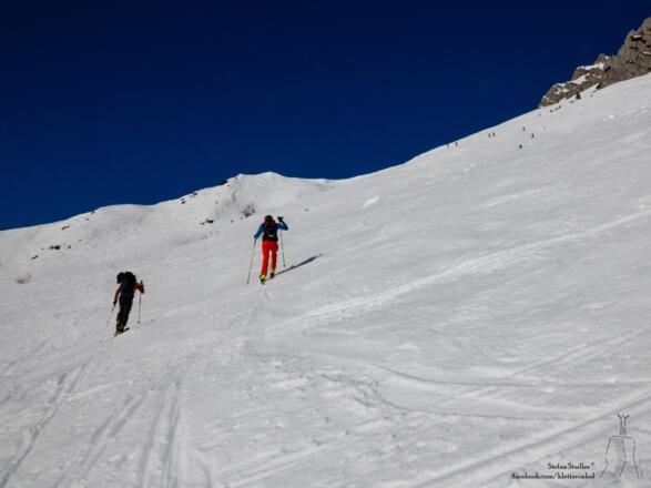am breiten Gipfelhang des Herrenstein