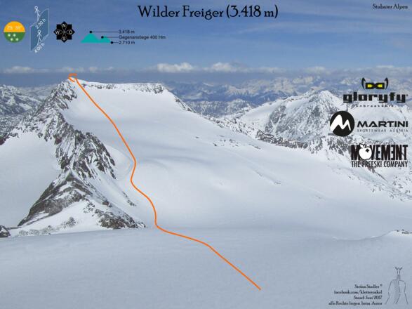 Wilder Freiger Skiüberschreitung Topo