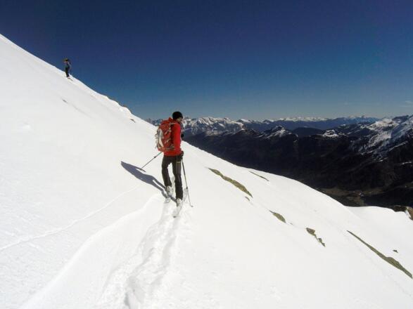 auf der Abfahrt von der Seekarspitze