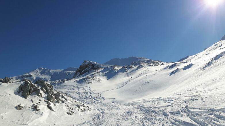 erstmals der Blick auf den Gipfel