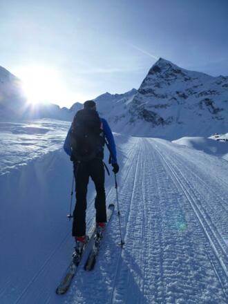 Aufstieg im Bereich Skigebiet in Richtung Schönwieshütte 2266m