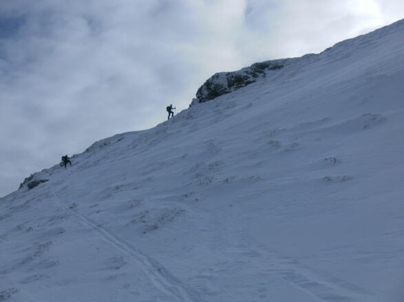 Anstieg zum Gipfelfels