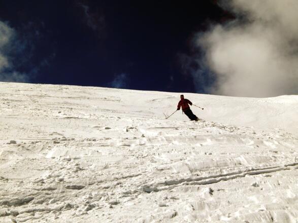 Abfahrt über den Wilden Freiger-Ferner