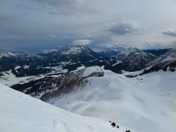 Rückblick aus dem Gipfelhang