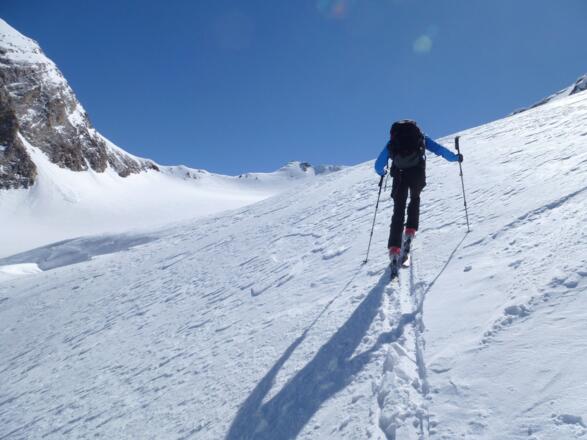 Noch befinden wir uns im spaltenreichen Bereich des Gaisbergferners.