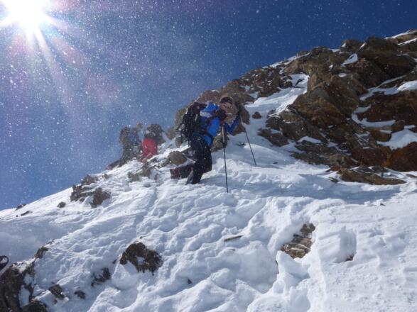 Abstieg zum Skidepot