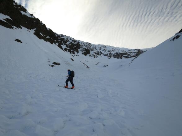 Aufstieg in den großen Kessel des ehemaligen Kaserer Ferners.