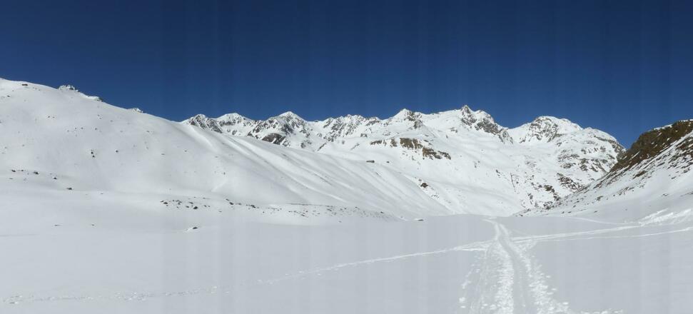 Von Links: Samerschlag Gleirscher- Zwieselbacher Rosskogel, Pforzheimer Grad, Rotgrubenspitze