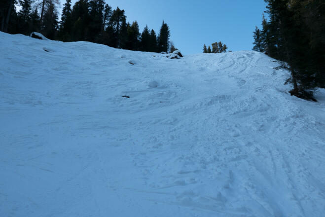 Steilhang am Anfang des Aufstiegs