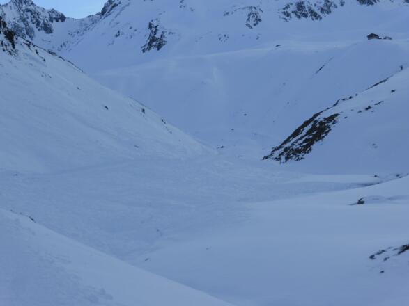 Beginn des Lawinenstrich an der Eng. Position N47° 09.726&#039; E11° 05.100&#039;, 2103m.