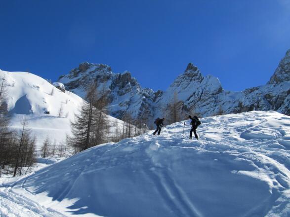 schönes Skigelände unterhalb der Karslbader Hütte