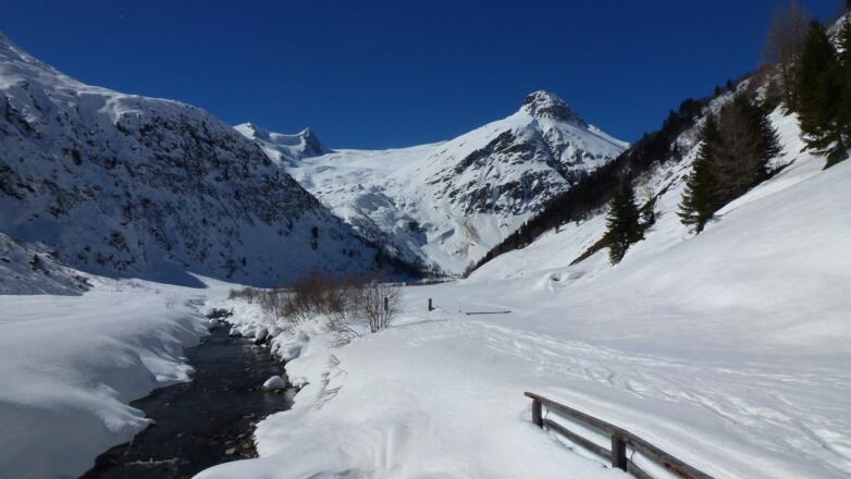 Im Gschlößtal - Hoher Zaun - Schwarze Wand - Gr.-Kl.Venediger -Vorderer Kesselkopf - v.li.