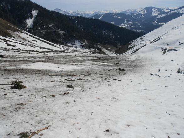Der Weg der Staublawine vom Jan. 2012