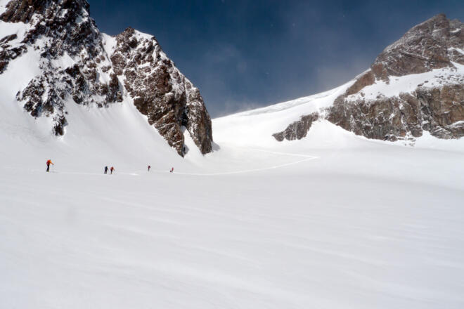 Blick vom Hintereisferner zum Hintereisjoch