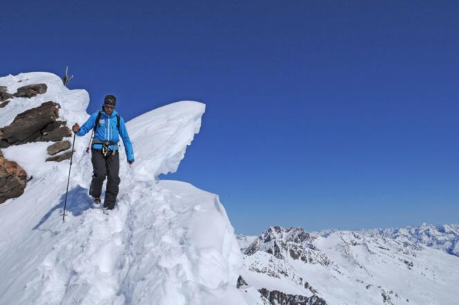 Schalfkogel: kurzer Grat kurz vor dem Gipfel