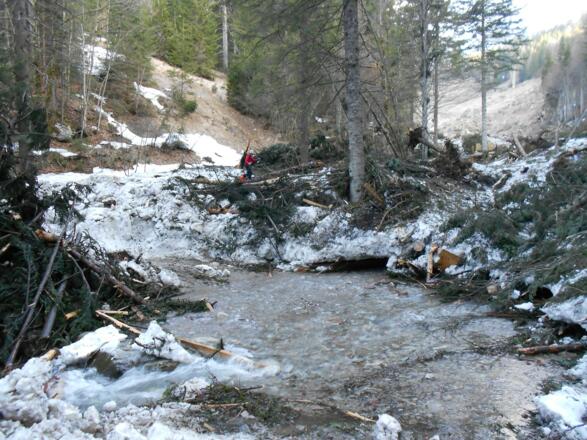 Der Auslauf der Staublawine