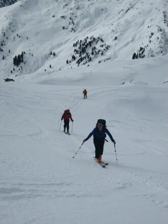 Aufstieg zum Skidepot