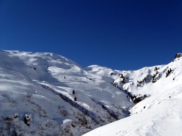 Der Talschluß des Finsinggrundes mit der tief eingeschnittenen Schlucht des Finsingbaches.