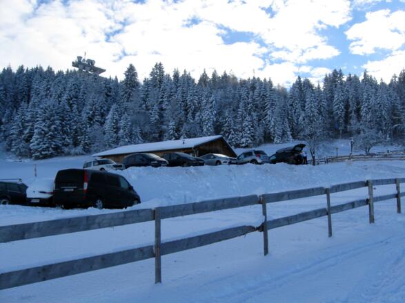 Kleiner Parkplatz nahe der Tulferhütte.