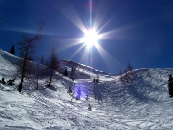 Weiter geht&#039;s hinunter über eine der beiden Steilstufen.