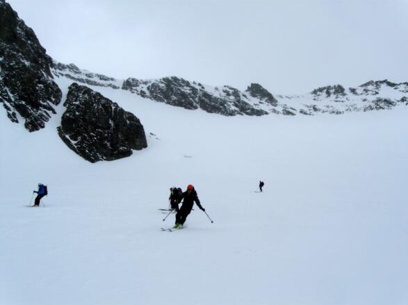 Abfahrt am Ködnitzkees.