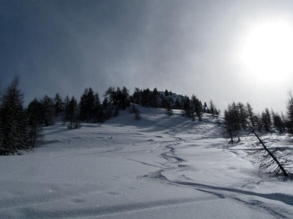 Abfahrt unterhalb des Rauhen Kopfes.