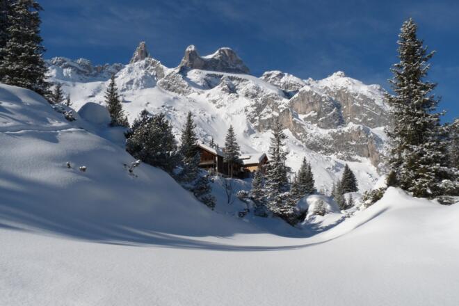 Die Lindauer Hütte, idealer Stütz- und Ausgangspunkt für herrliche Schitouren im Rätikon.
