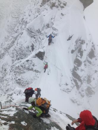 Die absolute Schlüsselstelle. Die Glocknerscharte. Sie gilt es zweimal zu überwinden.