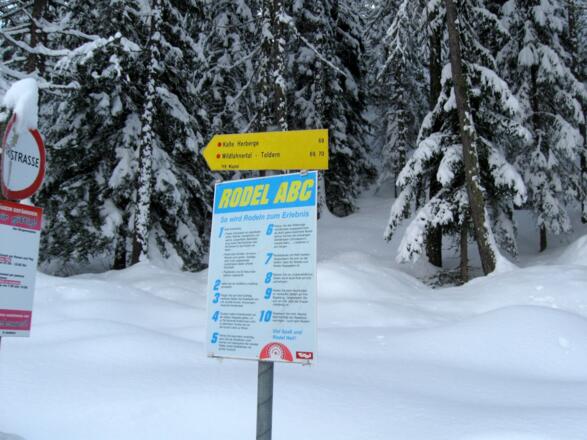 Der Einstieg bei der Rodelbahn.