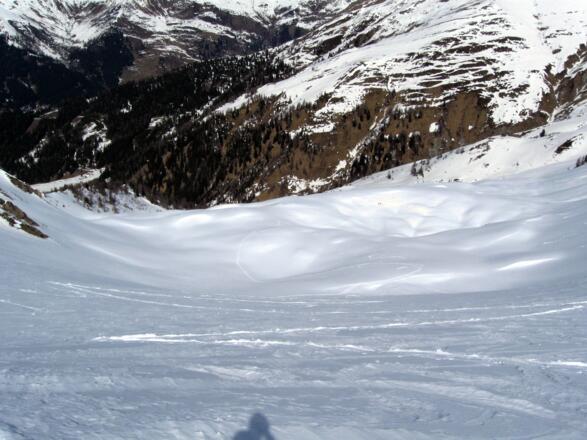 Bereit für die Abfahrt hinunter in die schönen Böden.