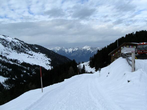 Retour geht es anfangs ein kleines Stück entlang der Rodelbahn.