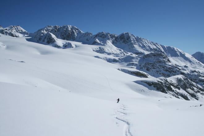 Einsamkeit pur auf dem Vernagtferner. 