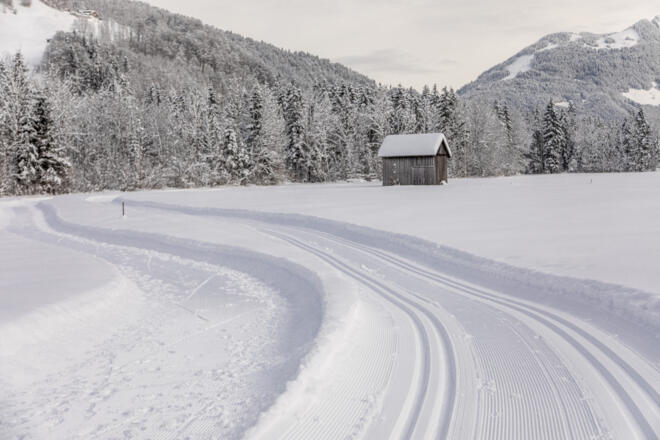 Winterwandern Richtung Enge Vorsäß in Mellau