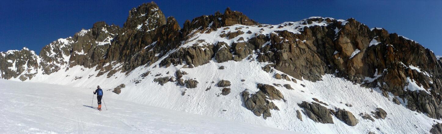Unterhalb der &quot;plattigen Wand&quot;, hier erfolgt der Abzweig zwischen Lisener Fernerkogel und Lisener Spitze.