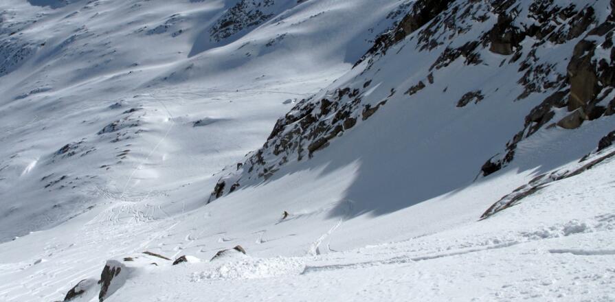 EIne Abfahrtsvariante über den Rotgratferner.