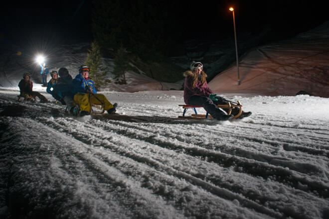 Nachtrodeln in Damüls