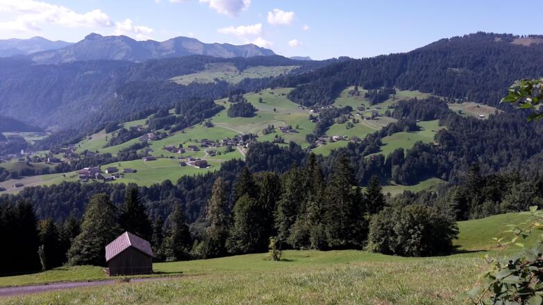 Blick vom Bergvorsäß oberhalb von Schwarzenberg