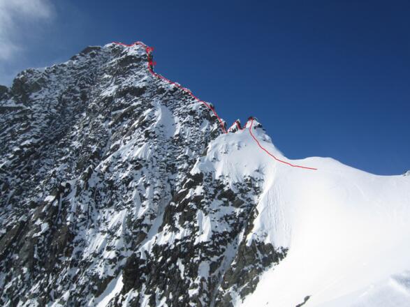 Großglockner Nordwestgrat mit Route