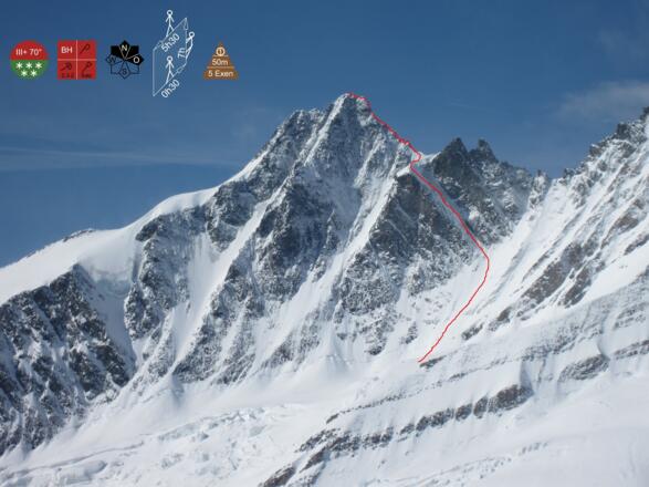 Großglockner Nordwand Mayerlrampe Topo