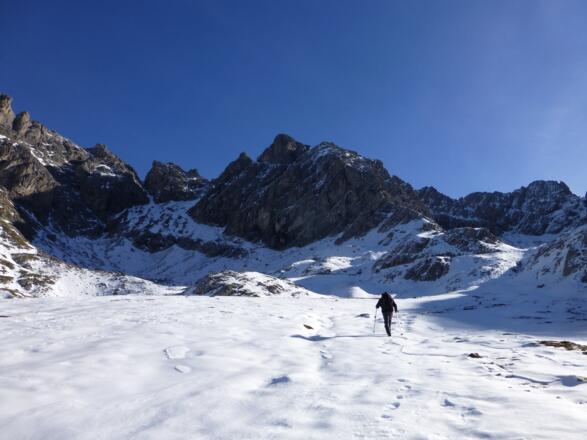 Früher Wintereinbruch auf dem Weg zur Karslbader Hütte 