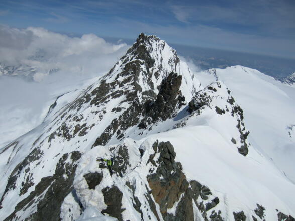 Blick nach hinten: Glocknerwand und Teufelsturm