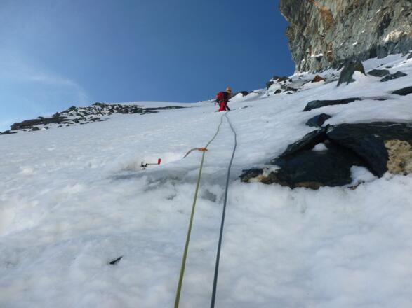 In der 70 Grad steilen Mayerlrampe