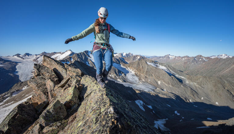 Direkt am Grat ist der Fels am besten ;-)