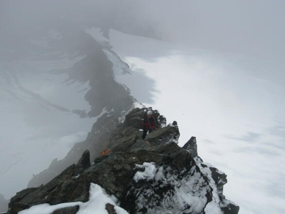 Im oberen Teil des Stüdlgrates
